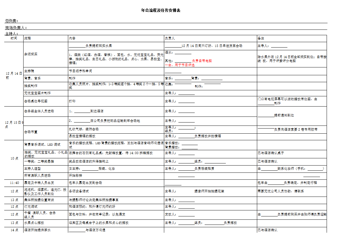 【年会活动流程】年会工作整体流程表（万能年会策划）.docx第5页