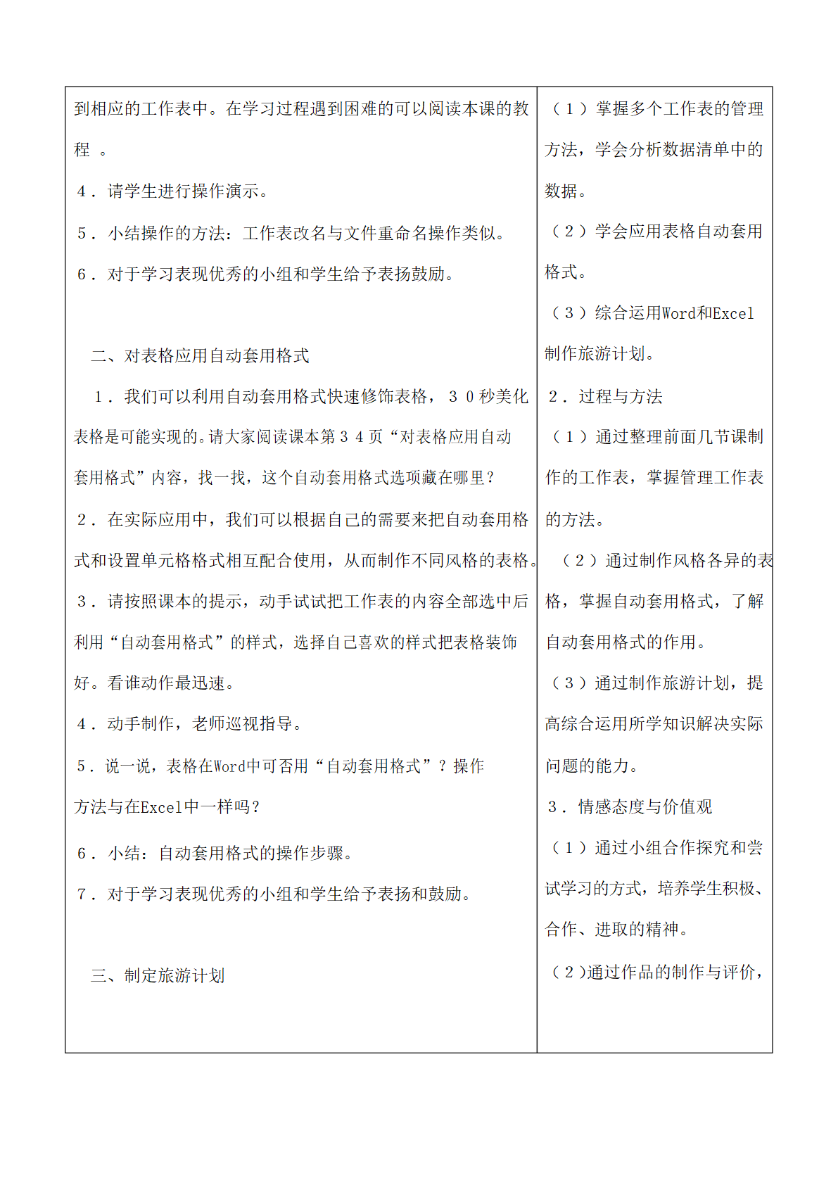 5 制订旅游计划 教案（表格式）.doc第2页