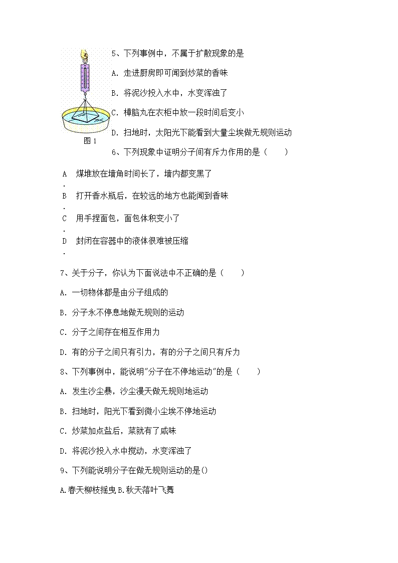 2022-2023学年人教版初三物理13.1分子热运动同步练习  有答案.doc第2页