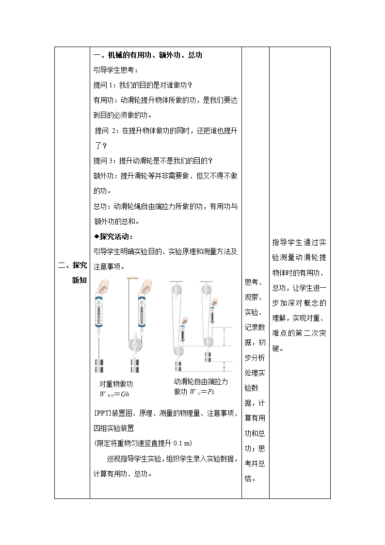 人教版八年级物理下册12.3机械效率 教案（表格式）.doc第3页