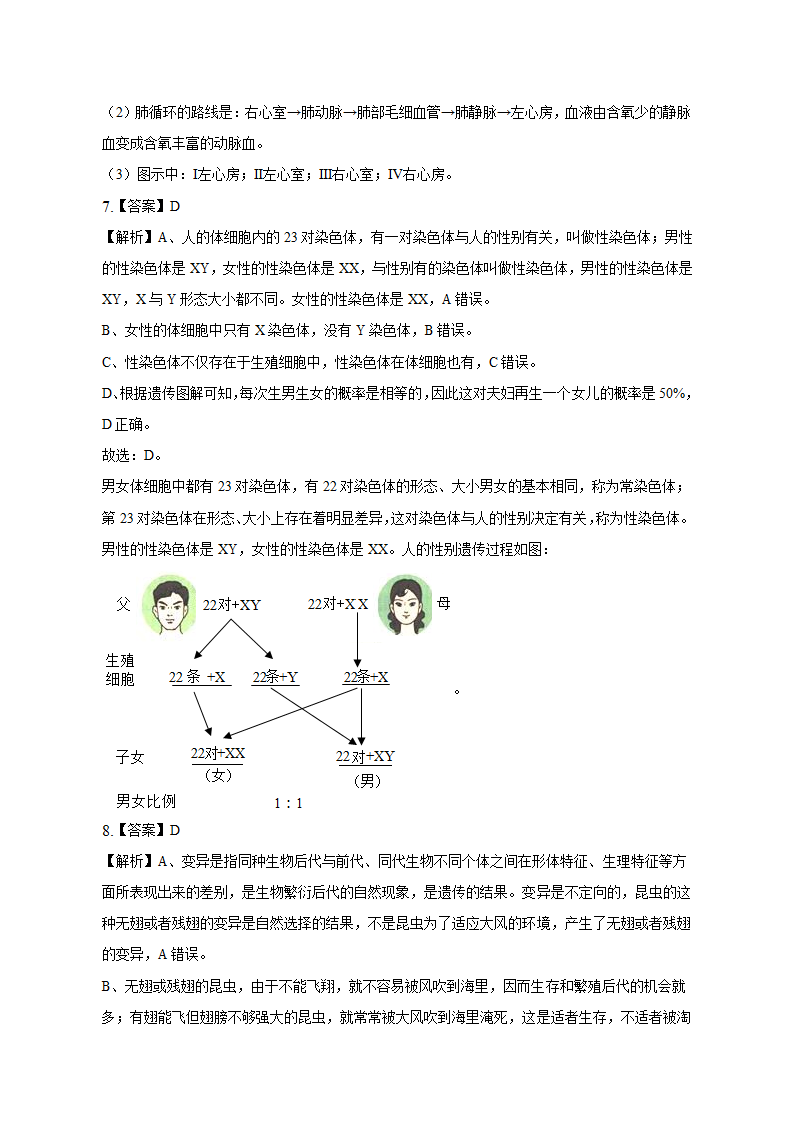 2023年安徽省中考生物学业水平试卷（七）（含答案）.doc第7页