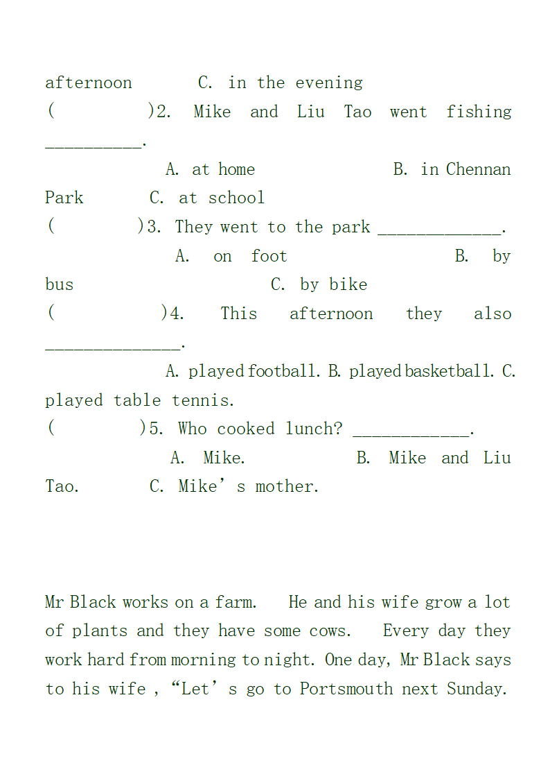 小升初英语阅读理解一百题.doc第11页