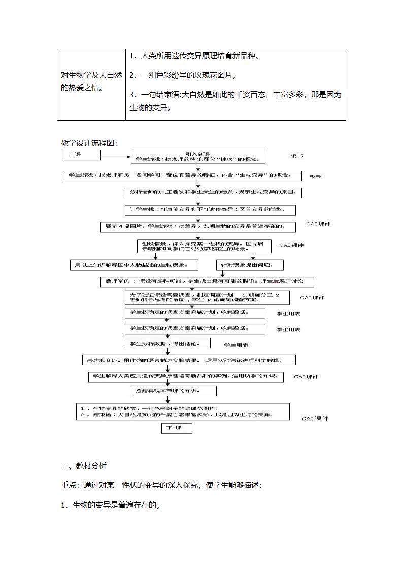 人教版八下生物 7.2.5生物的变异  教案（表格式）.doc第2页