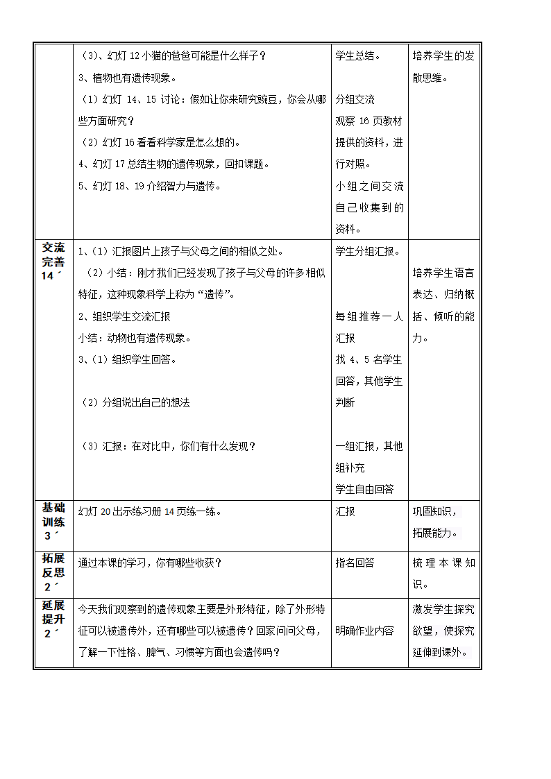 六年级下册科学教案-2.1 生物的遗传现象  苏教版.doc第2页