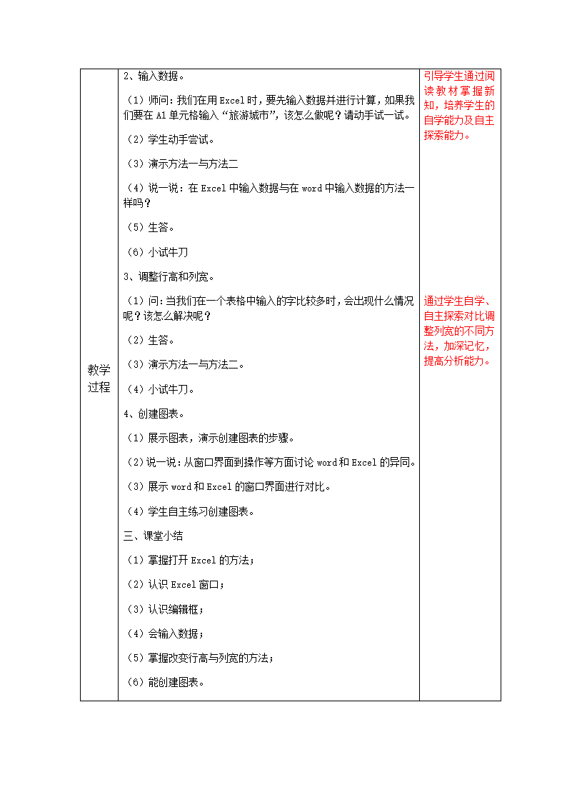 四年级下册信息技术粤教版 1调查旅游意向（教案）（表格式）.doc第3页