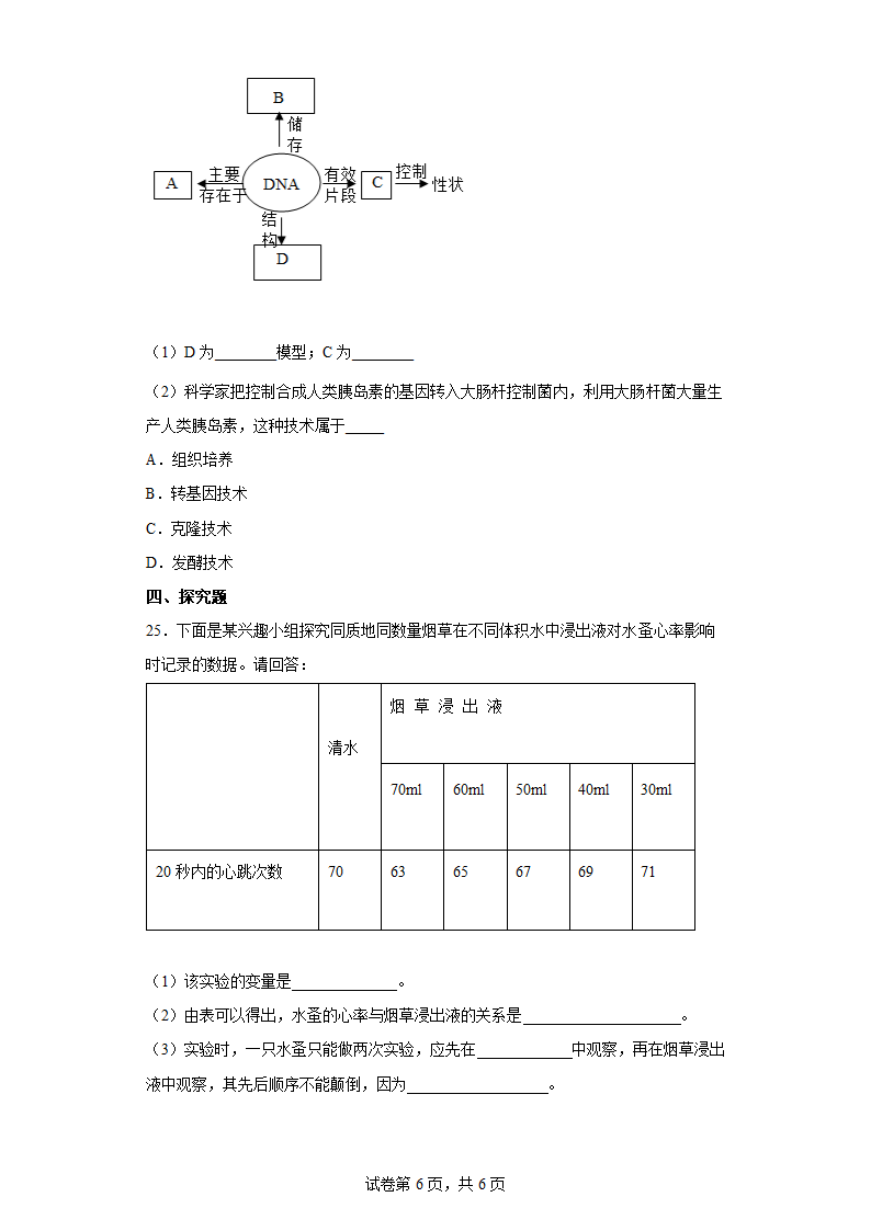 第五章 生物的遗传和变异 同步训练（含答案）.doc第6页