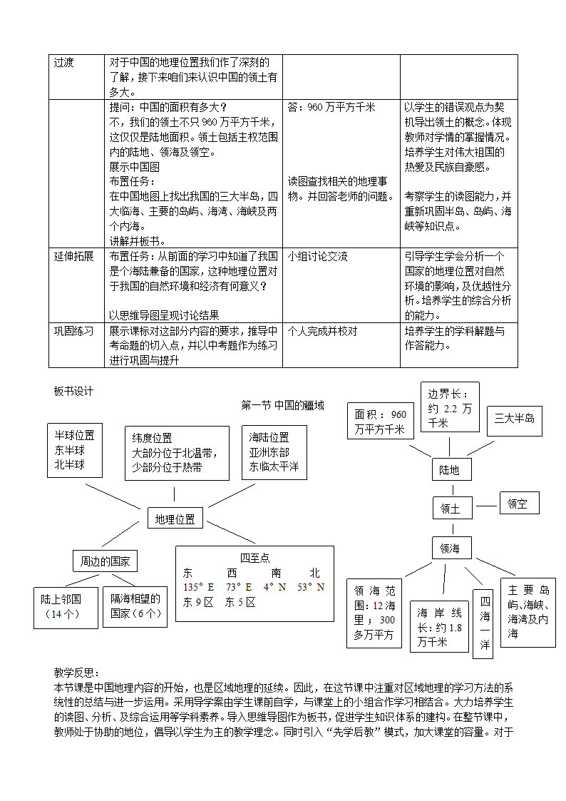 湘教版地理八年级上册第一章 第一节 中国的疆域  第一课时 教案（表格式）.doc第2页