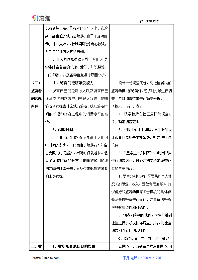 地理-人教版-选修3-教学设计5： 5.1 设计旅游活动.docx-第一节 设计旅游活动-第五章 做一个合格的现代游客-教学设计.docx第3页