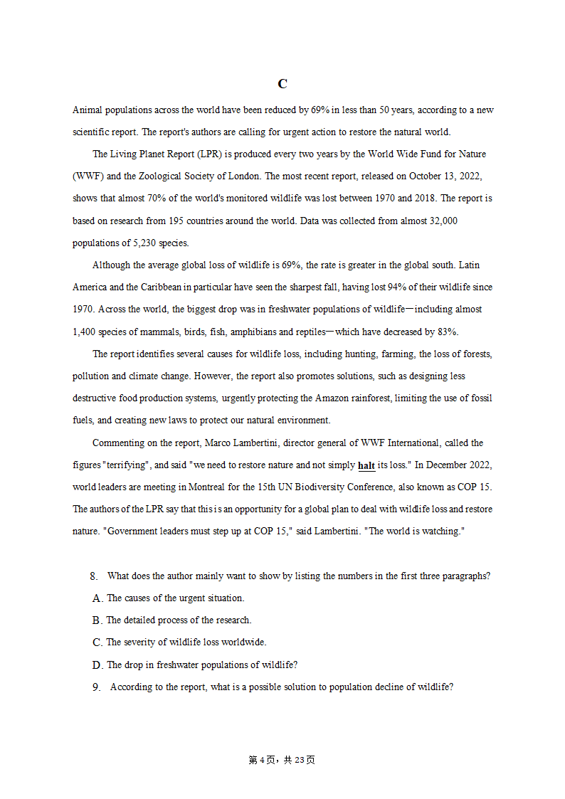 2022-2023学年浙江省金华十校高二（上）期末检测英语试卷（含解析）.doc第4页