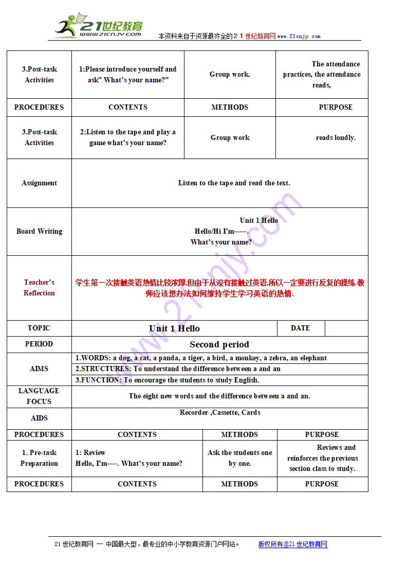 二年级英语教案 2a unit1 hello（北师大版）.doc第2页