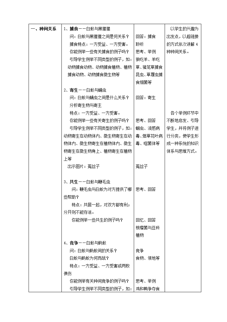 沪教版生物八年级第二册5.1.2 生物与生物与之间的关系 教案.doc第2页