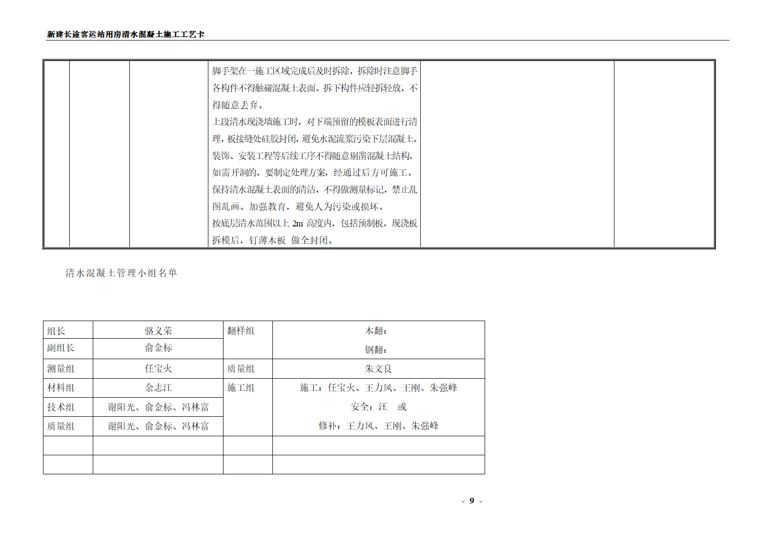 新建长途客运站用房清水混凝土施工工艺卡.doc第9页