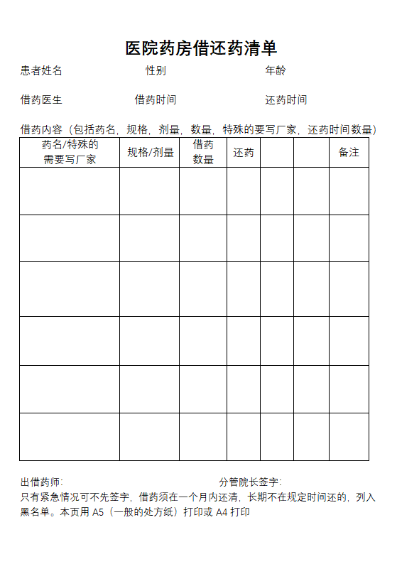 医院药房借药还药清单.docx第1页