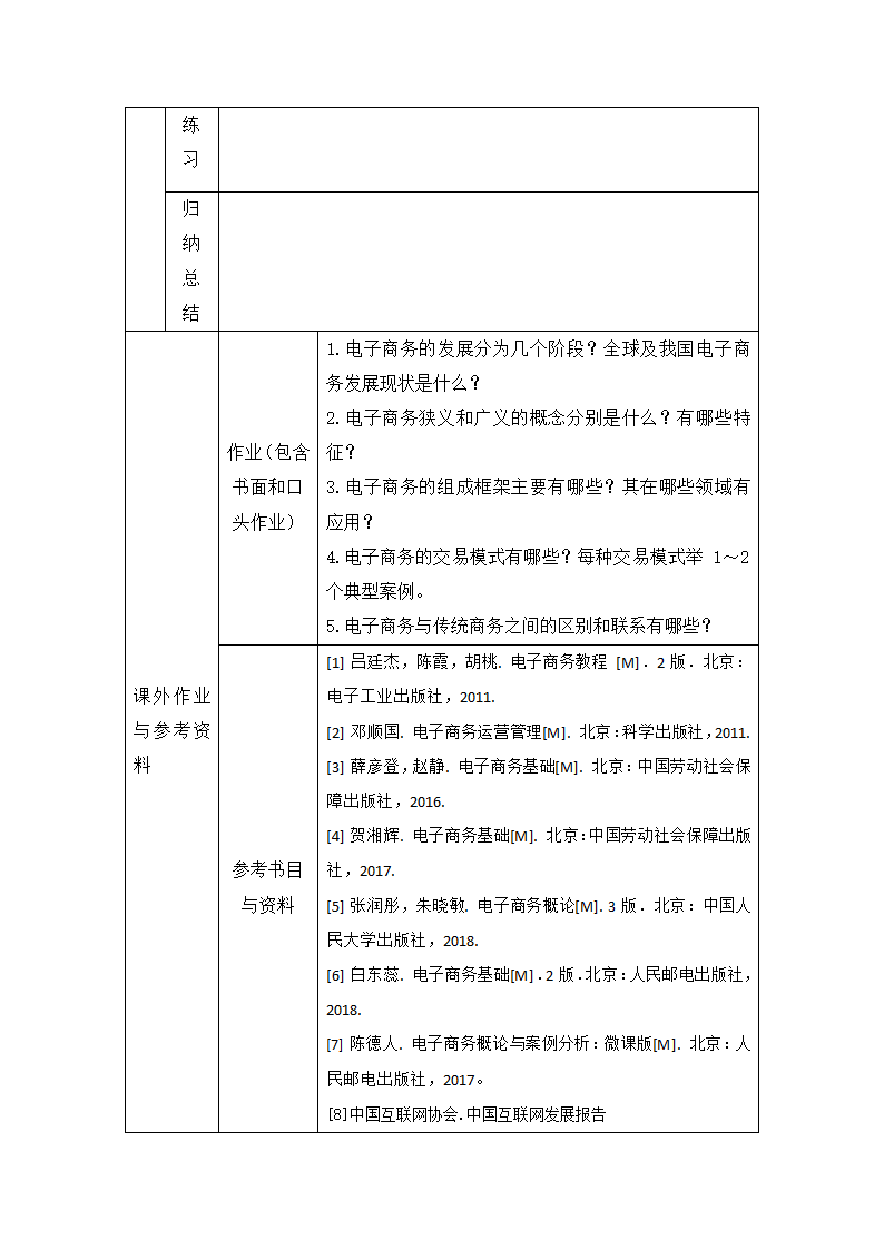 项目一：电子商务概述 教案（表格式）- 《旅游电子商务（第2版）》同步教学（人民大学版）.doc第15页