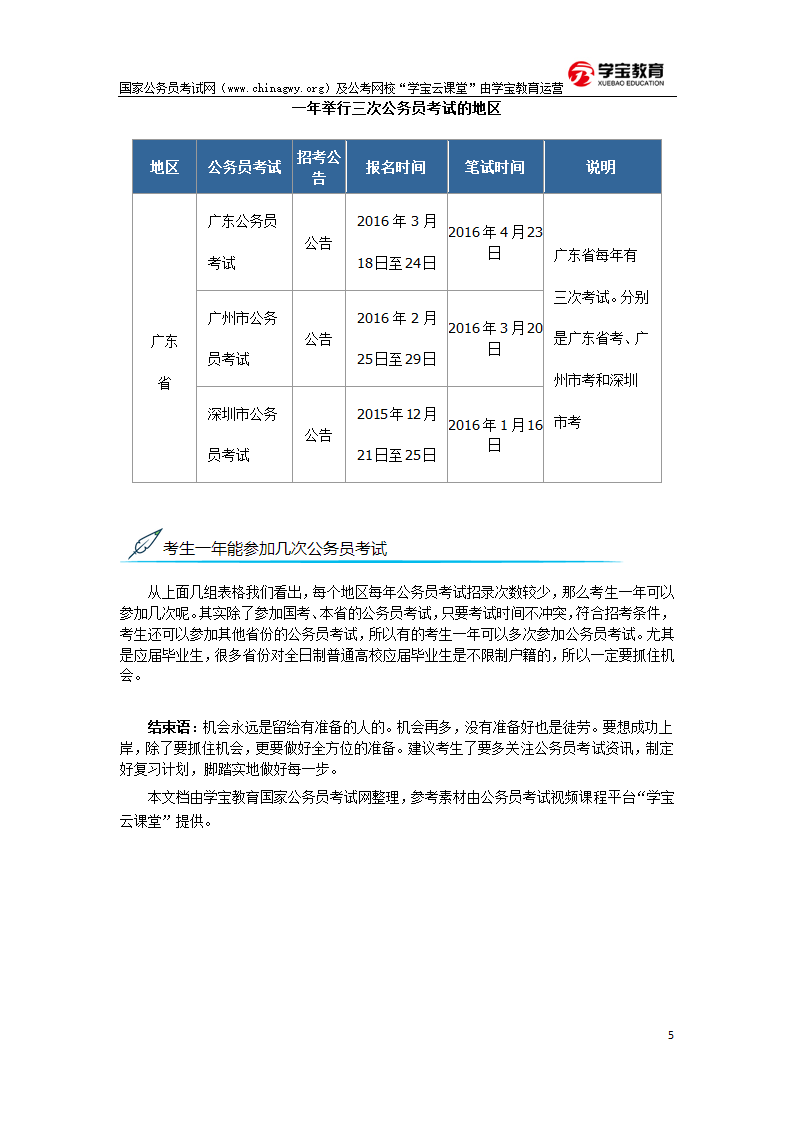 公务员考试一年一次和一年两次的省份盘点第5页