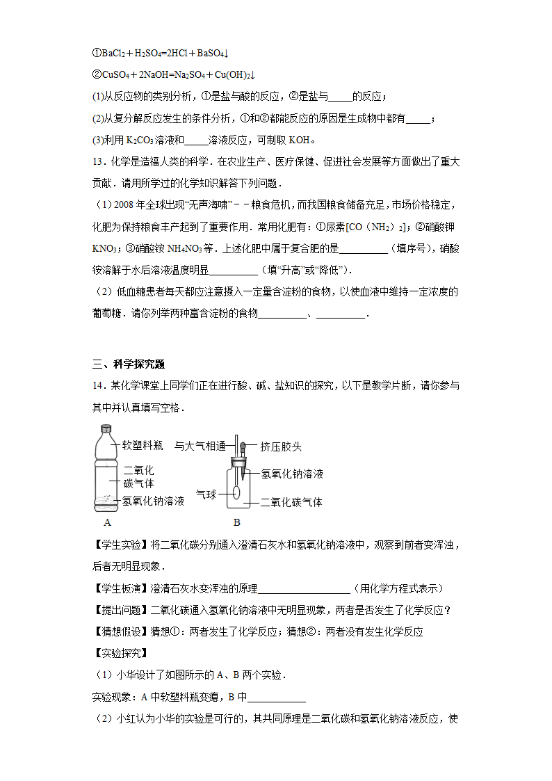 2023年中考化学专题训练——盐和化肥(含解析).doc第3页