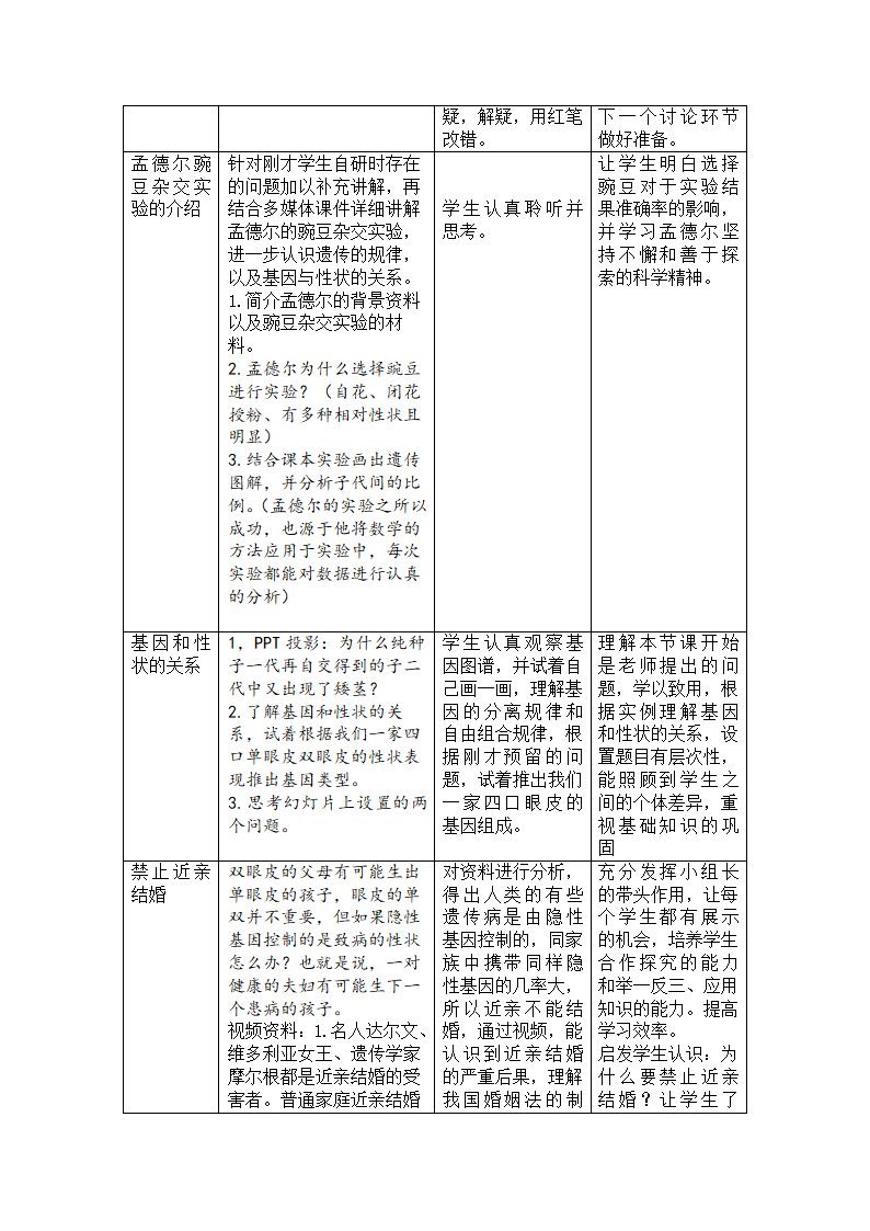 人教版八年级生物下册教案-7.2.3基因的显性和隐性.doc第3页