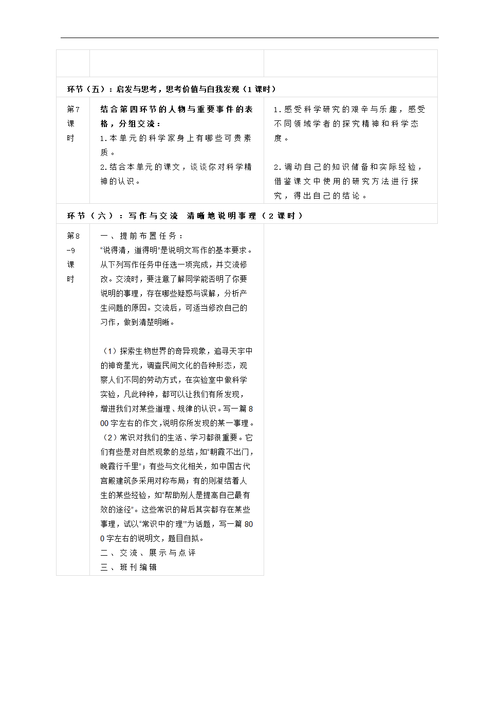 2020-2021学年高中语文统编版必修下册第三单元整体教学设计.doc第6页