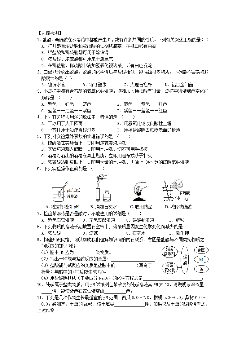 鲁教版化学 第七单元 常见的酸和碱复习课 导学案.doc第3页