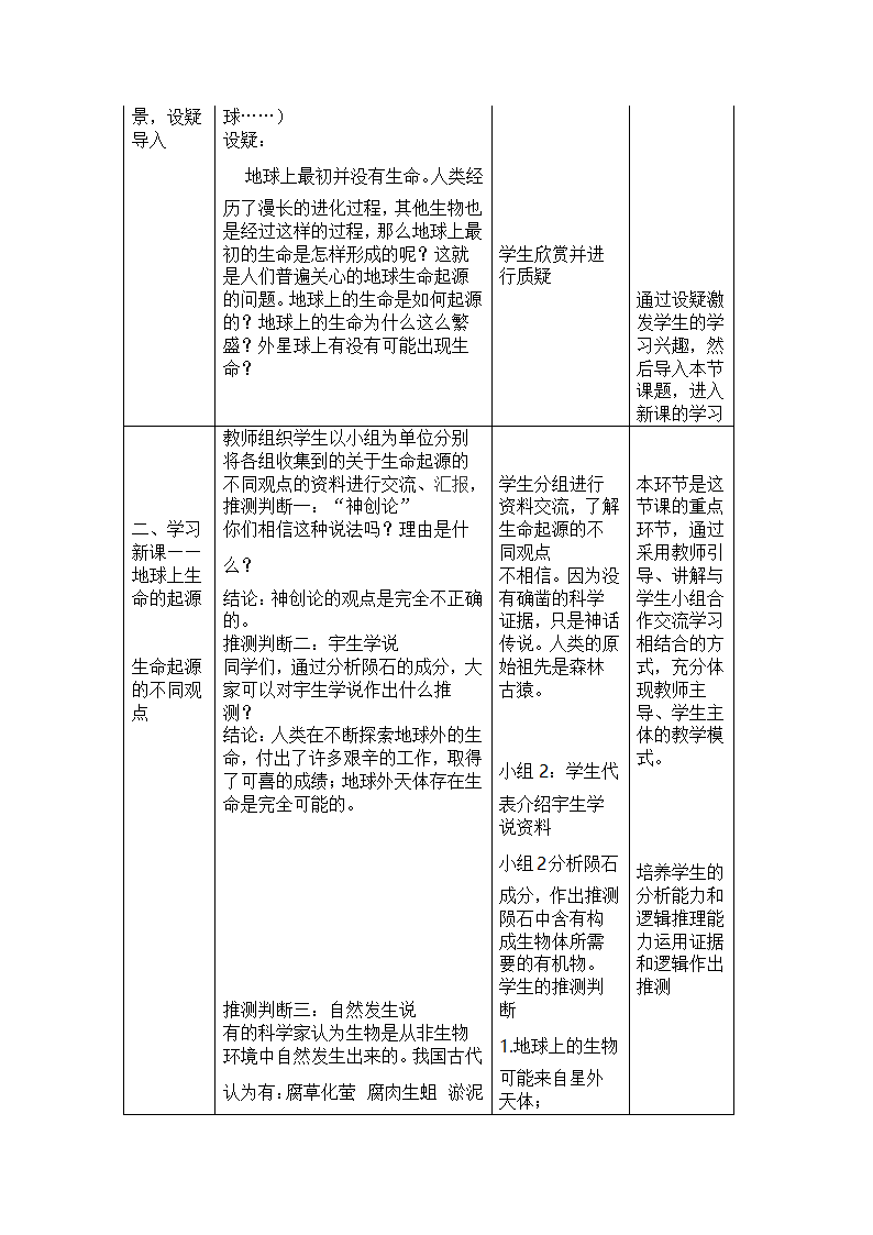 八年级生物下册7.3.1《地球上生命的起源》教学设计.doc第2页