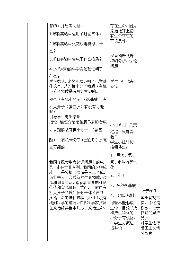 八年级生物下册7.3.1《地球上生命的起源》教学设计.doc第4页