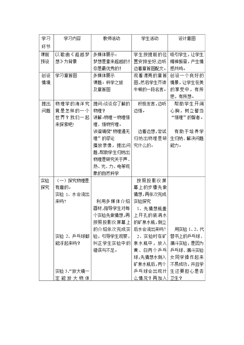 人教版2020学年初中物理八年级上册《科学之旅》名师教案.doc第3页