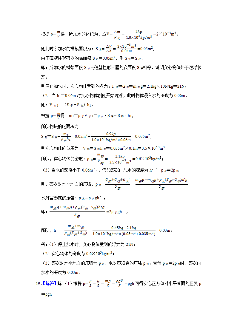 2022年河北省中考物理复习专题练 压强  （Word版含答案）.doc第18页