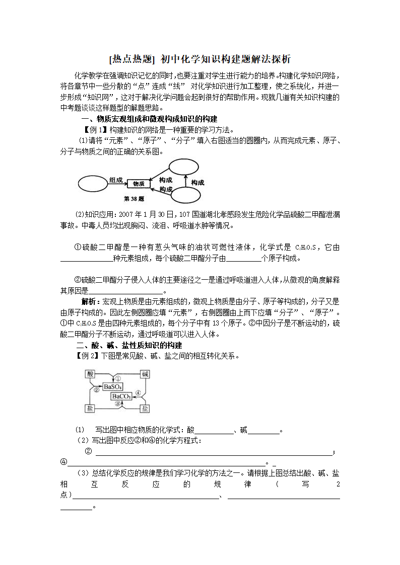 [热点热题] 初中化学知识构建题解法探析.doc第1页