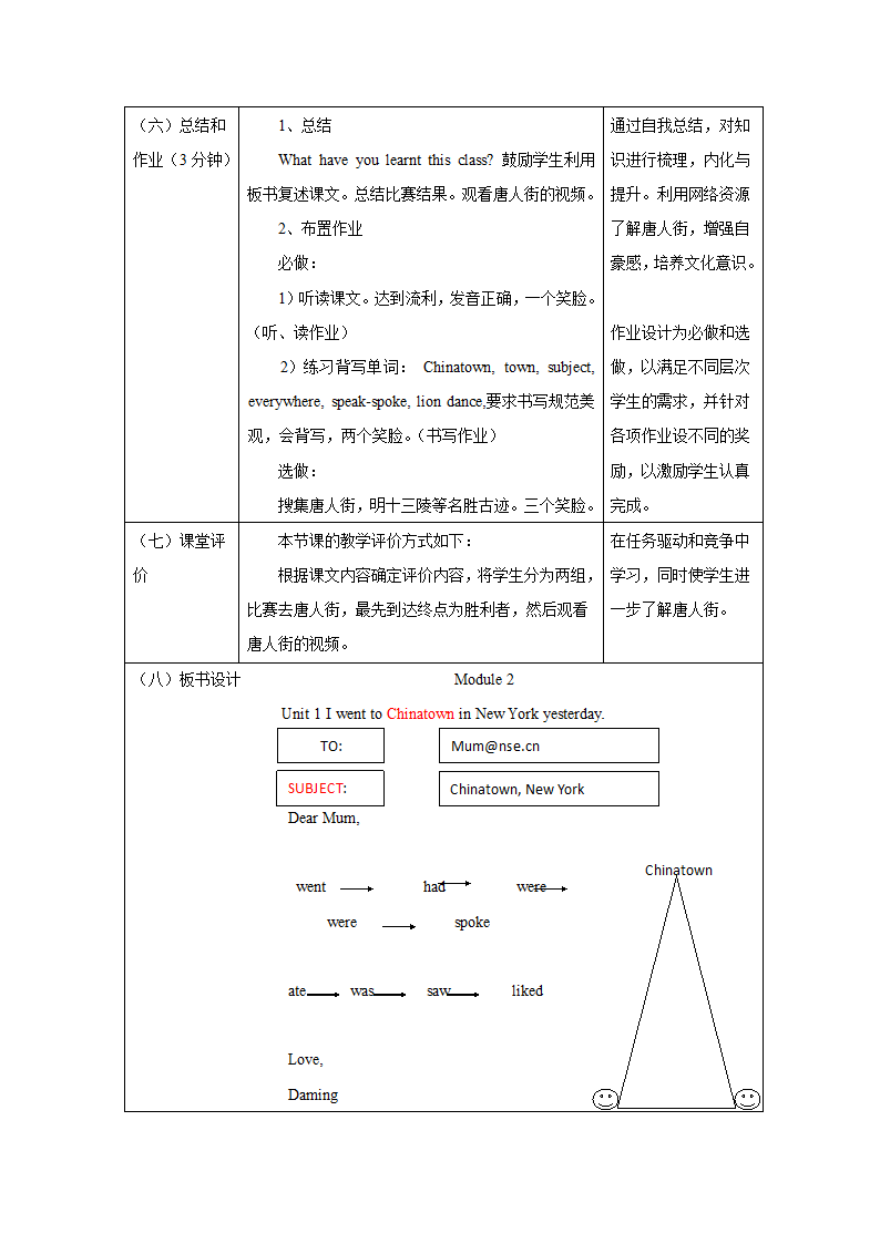 外研版英语（一年级起点）六年级上册 Module 2表格式教学设计.doc第4页