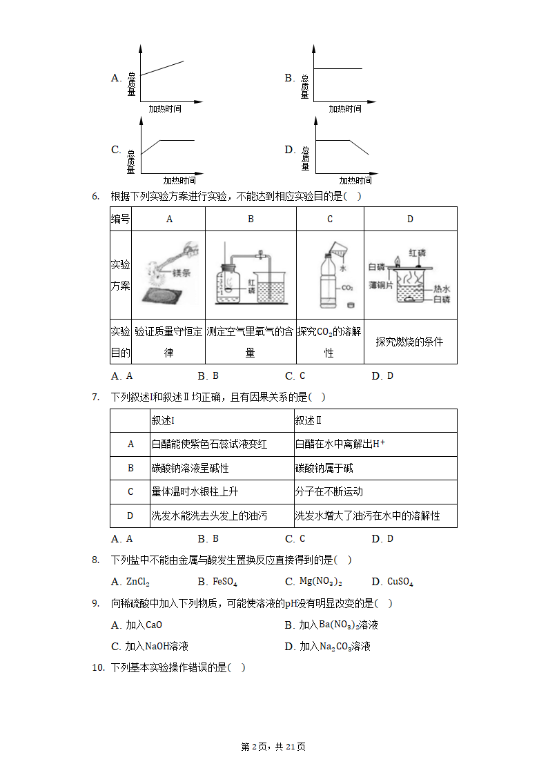 2022年山西省中考化学仿真试卷（word版 含解析）.doc第2页