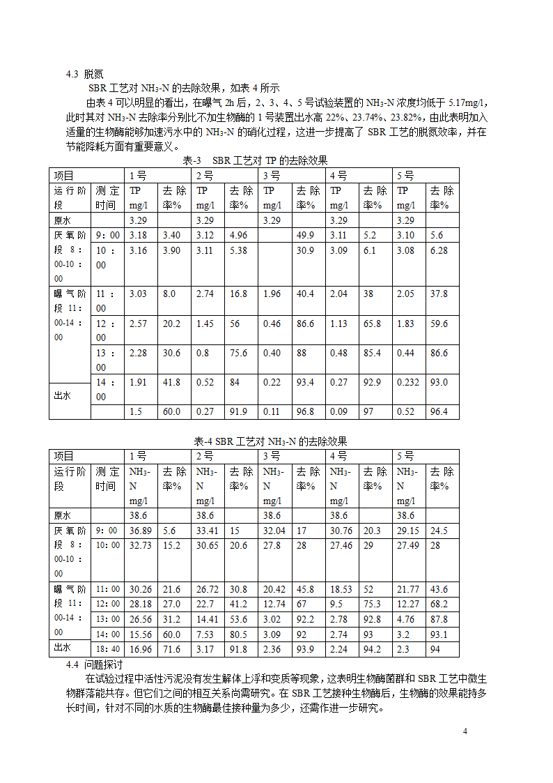 生物酶改良剂在SBR反应器处理医院污水中的试验与工程应用实例.doc第4页