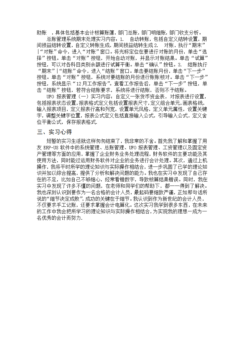 实习总结  财务软件实习第2页