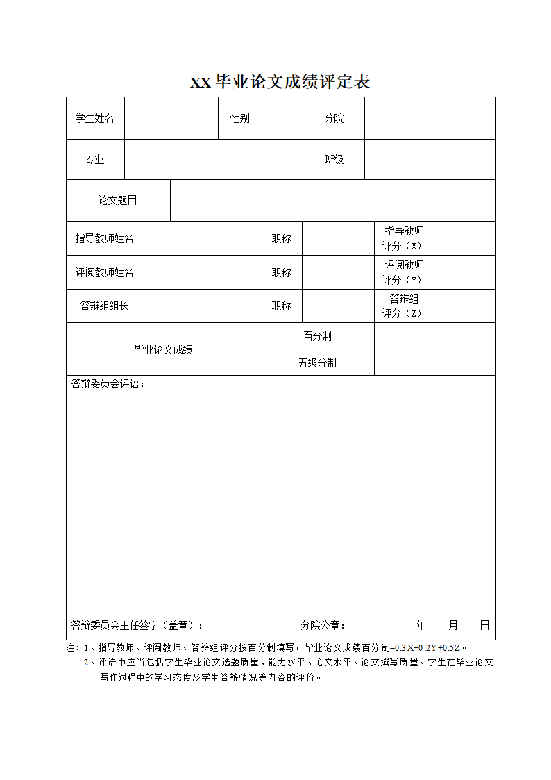 学士学位论文评语及成绩.docx第5页