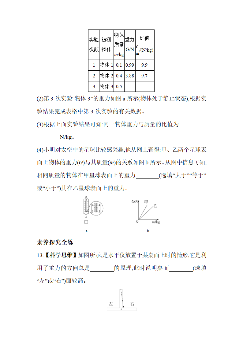 北师大版物理八年级下册7.3重　力同步练习（含解析）.doc第4页