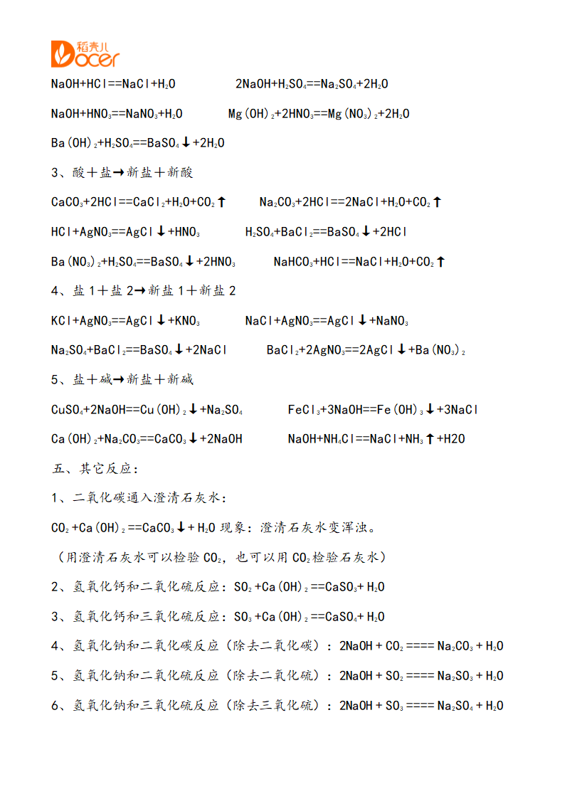 中考化学实验知识.docx第5页