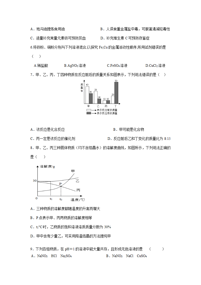 2022年江西省中考化学模拟卷六(word版含答案).doc第2页