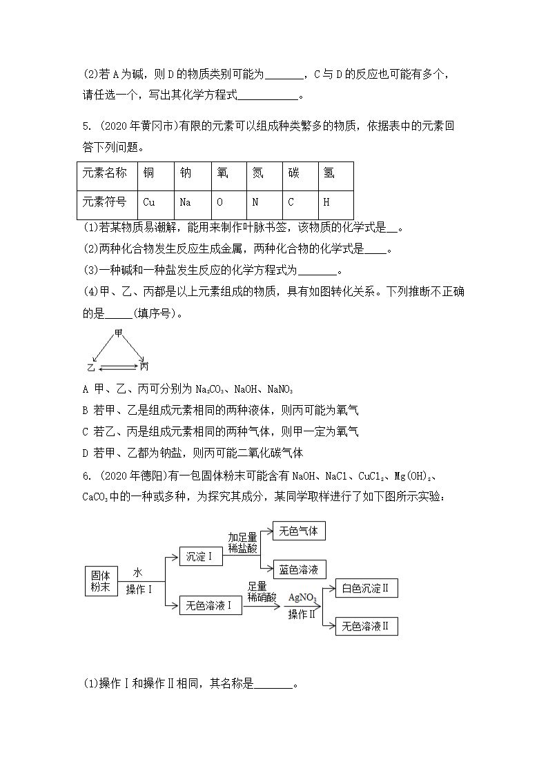 2022年中考化学专题复习推断题（word版 含答案）.doc第3页