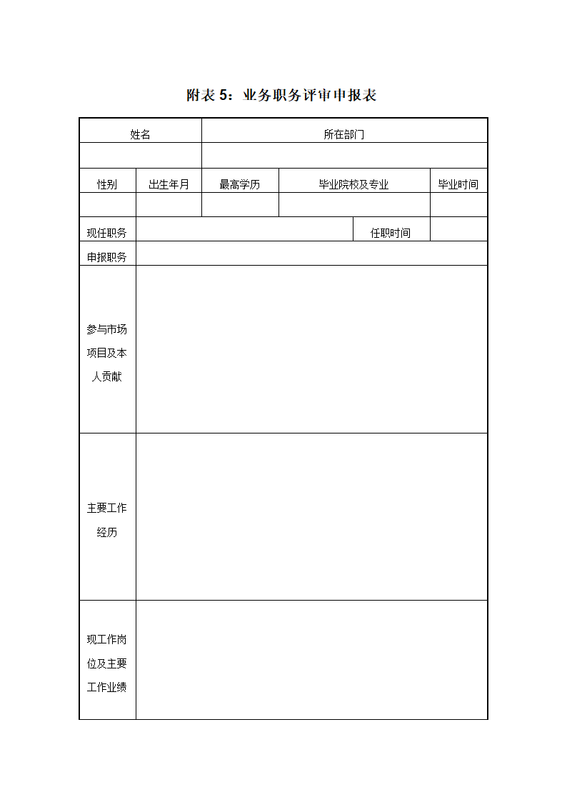 职业规划表格第14页