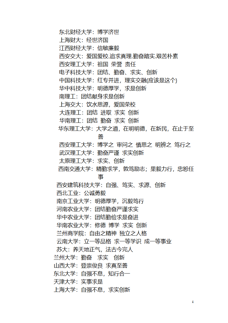 名牌大学校训第4页