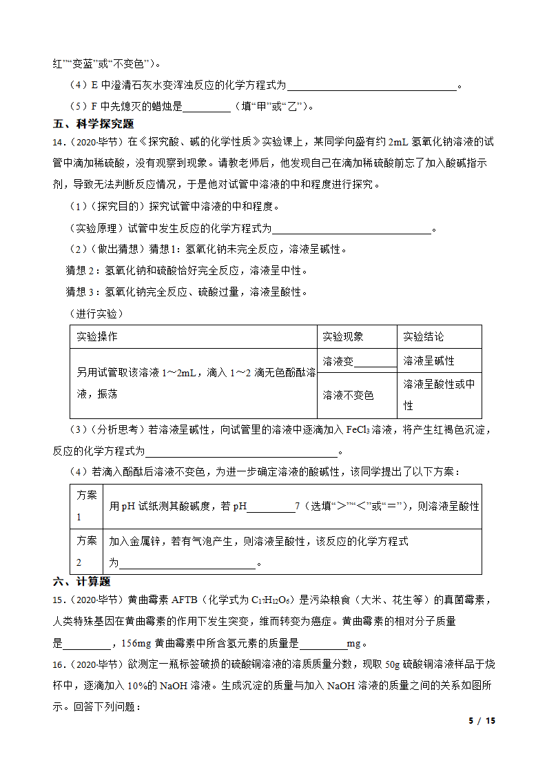 贵州省毕节市2020年中考化学试卷.doc第5页