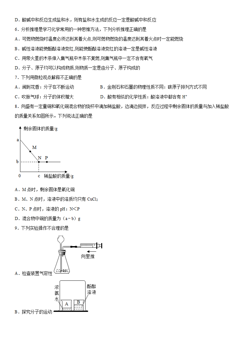 2023年中考化学专题复习--酸和碱(含答案).doc第2页