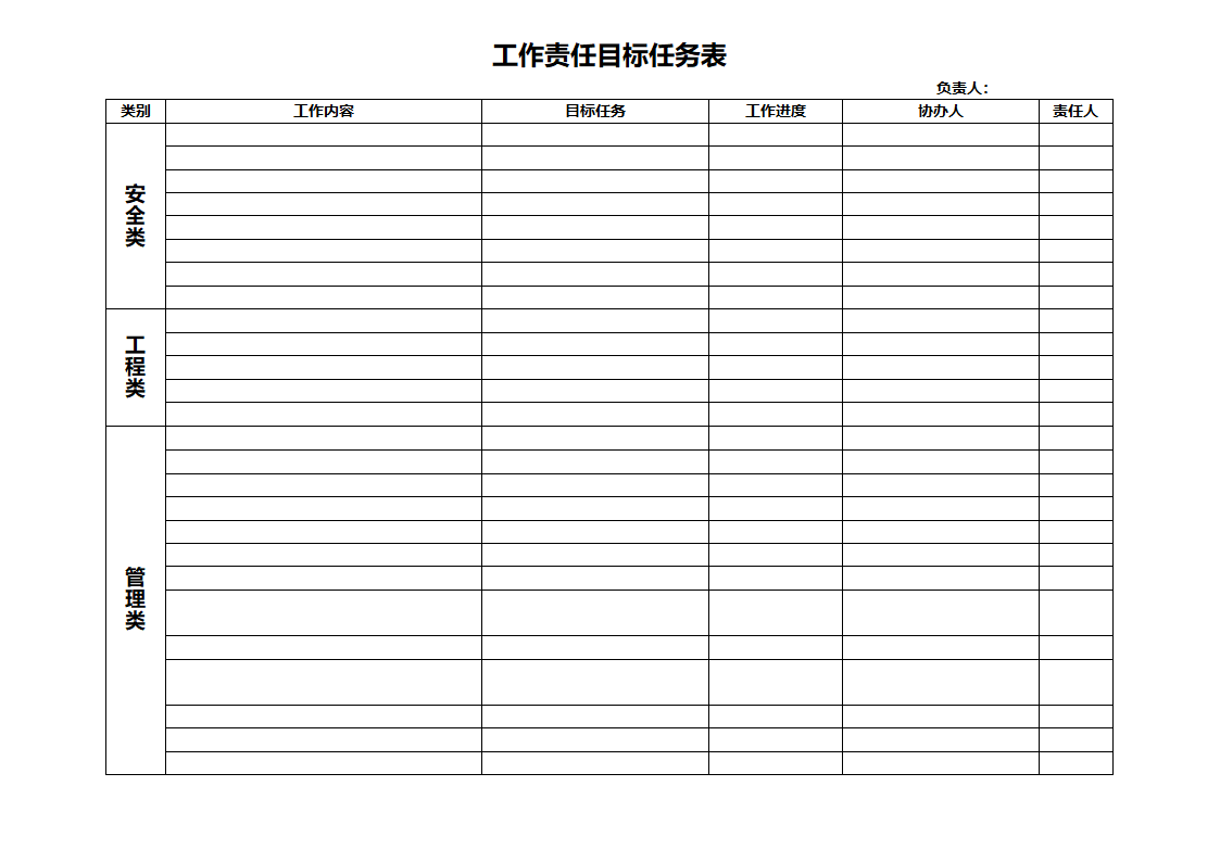 工作责任目标任务表第1页