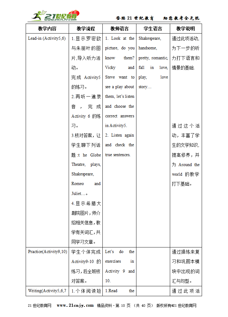 2011-2012外研版英语八上Module 10 Lao She’s Teahouse精品大资源包.doc第10页