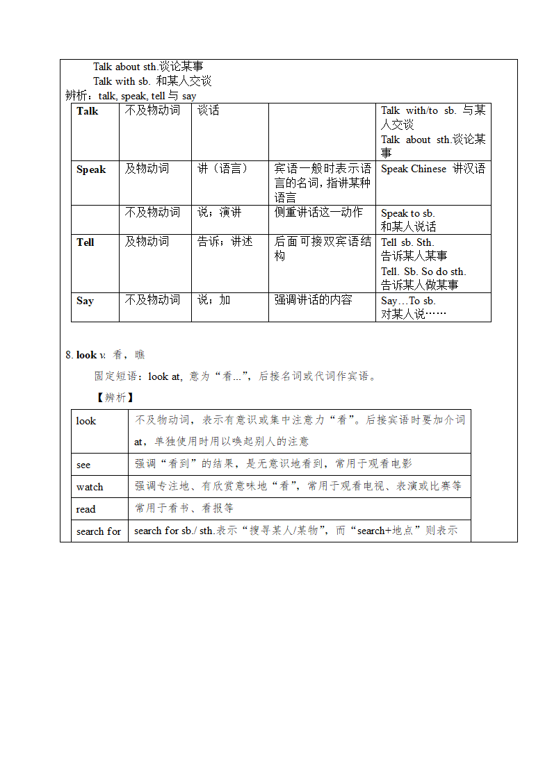 外研版英语七年级下册期末语法专题（无答案，表格式）.doc第20页