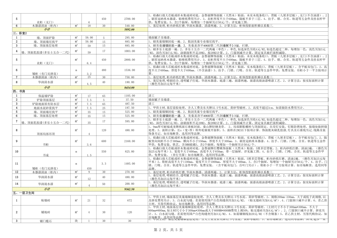 报价、装饰报价模板第2页