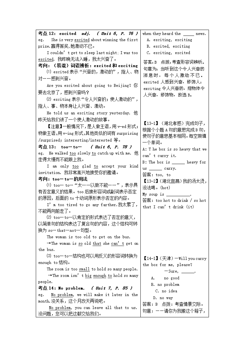 牛津译林版英语七年级下教材教学考点精析（unit5--unit8）.doc第6页