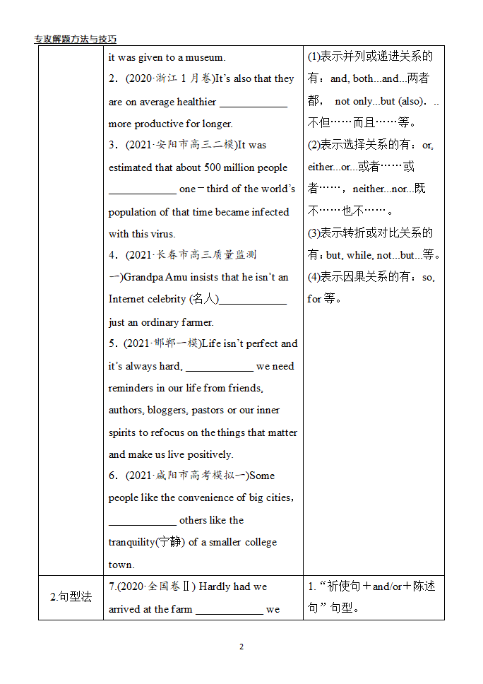 高考英语二轮复习 语法填空指导-如何巧取连词题（含答案解析）.doc第2页