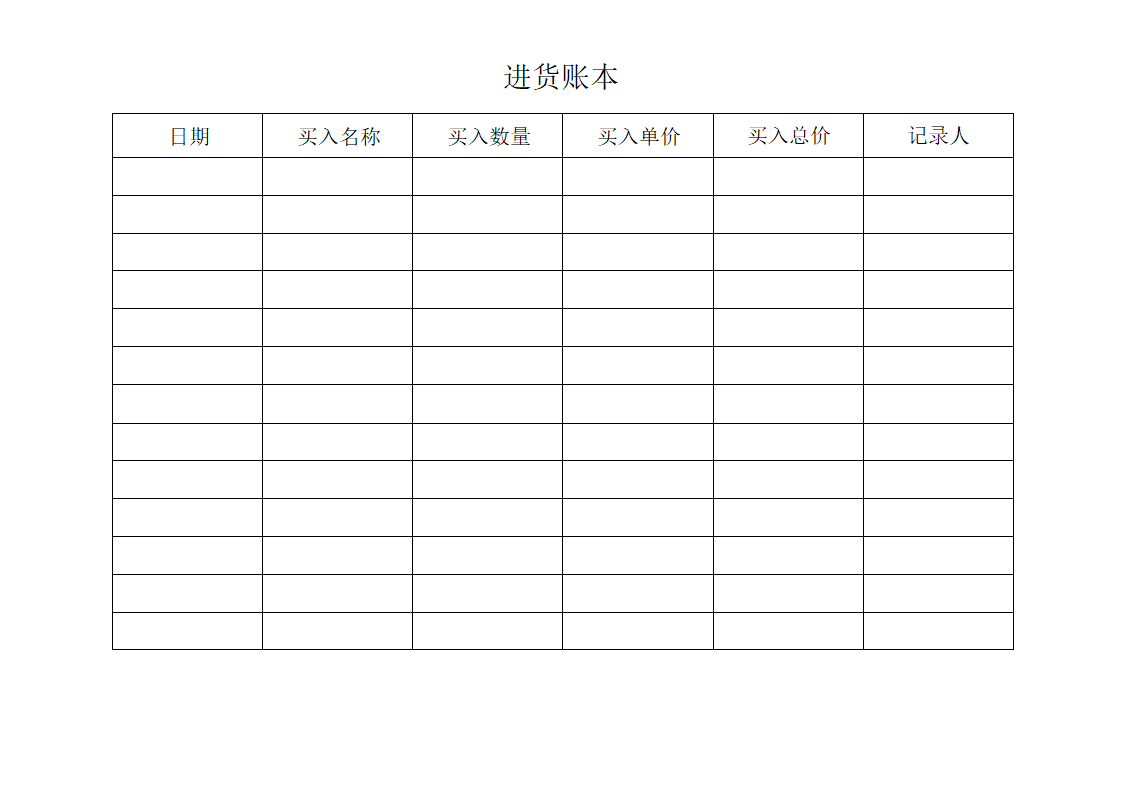 进货账单第1页