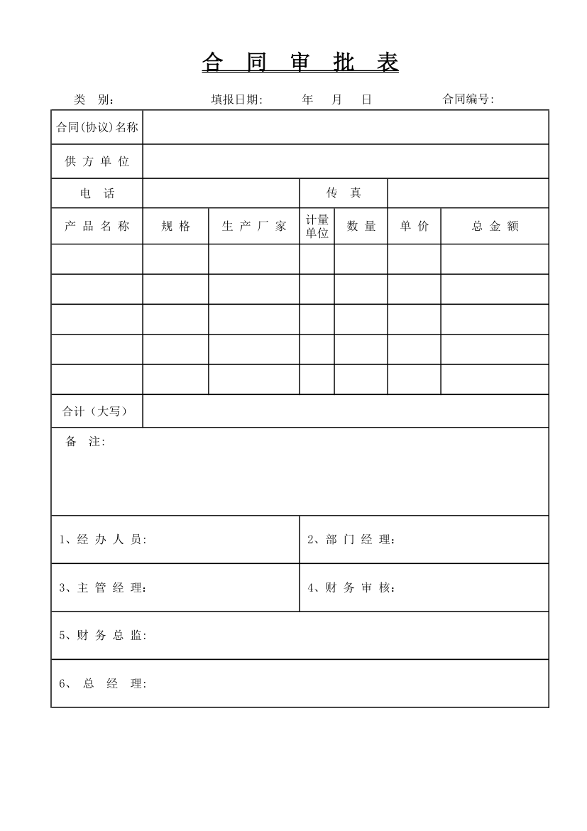 合同审批表第1页