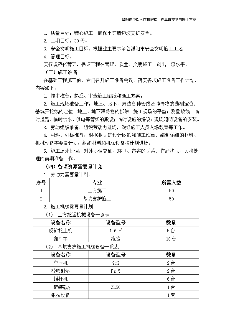 濮阳市中医医院病房楼工程基坑支护与施工方案.doc第5页